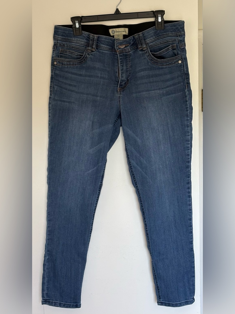 Democracy "Ab"solution Skinny Jeans Blue Denim Mid Rise Stretch Women’s Size 14